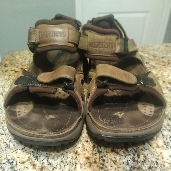 Mephisto Shark Brown Leather Anatomical Shock Absorbing Sandals Sz 43/ 9.5 - Picture 9 of 12